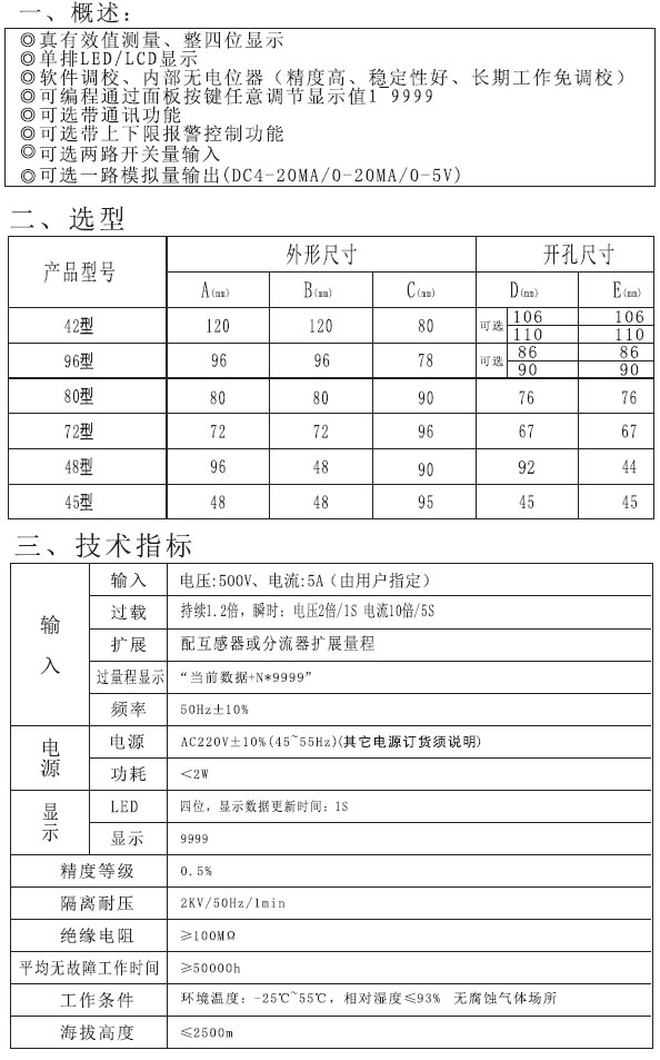 AOB192系列三相電壓表