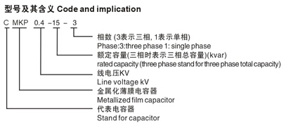 CMKP0.4-30-3電力電容器型號含義 CMKP0.4-30-3電力電容器型號含義